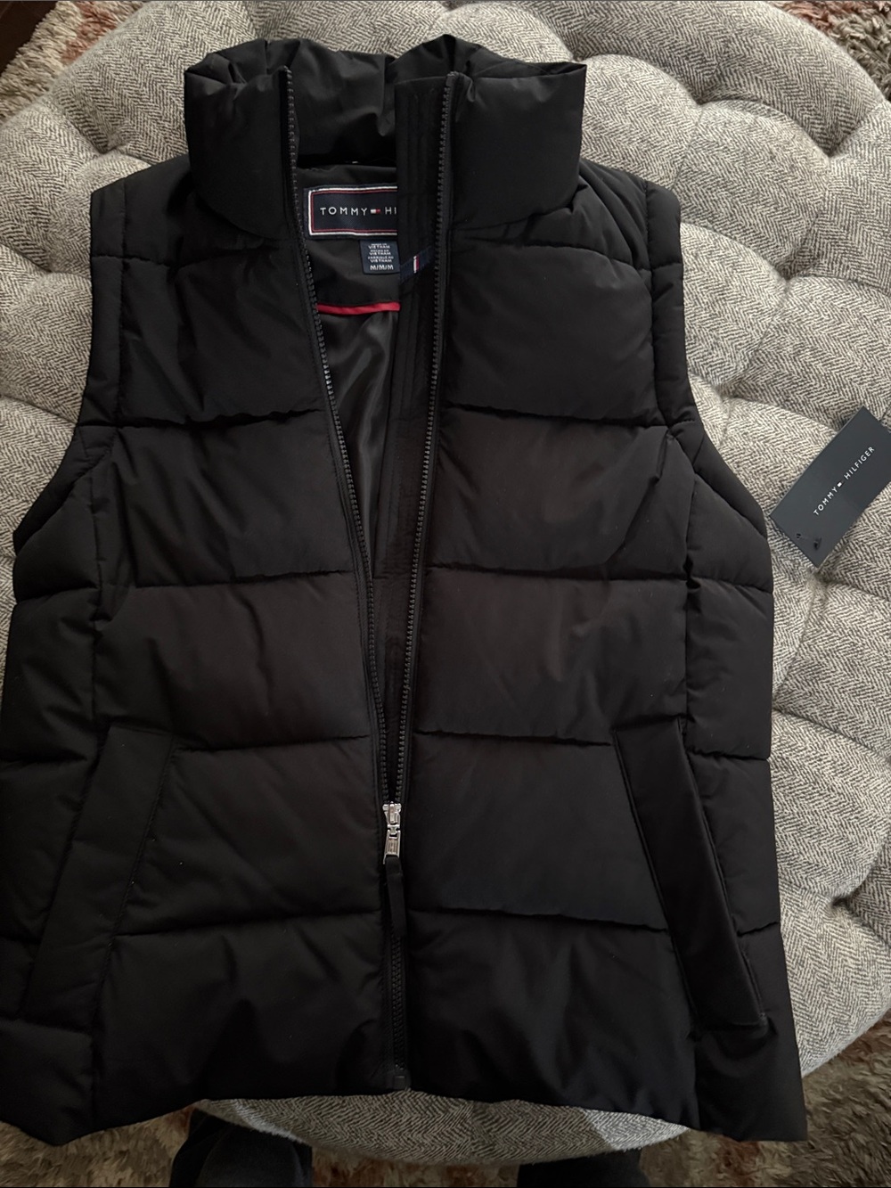 Tommy Hilfiger Black Quilted Puffer Vest women’s size medium